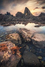 Spain Playa de Vallina in the evening by Jean Claude Castor
