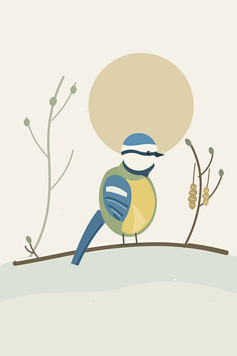 Blue Tit — Winter Hazel