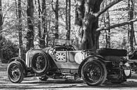 Bentley 3-Liter-Geschwindigkeitsmodell, viersitziger Le-Mans-Oldtimer-Rennwagen in Schwarz-Weiß von Sjoerd van der Wal Fotografie Miniaturansicht