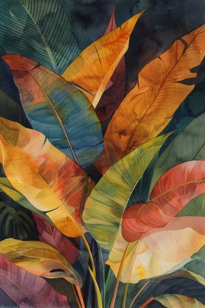 Bunte Blätter im Herbstlicht von Poster Art Shop