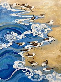 Coastal Birds and Waves