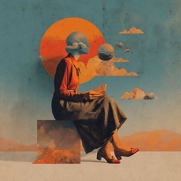 Melancholische vrouw die in stilte zit