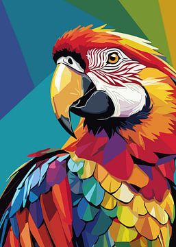 Rode Ara Vogel Pop Art van MIROKKU
