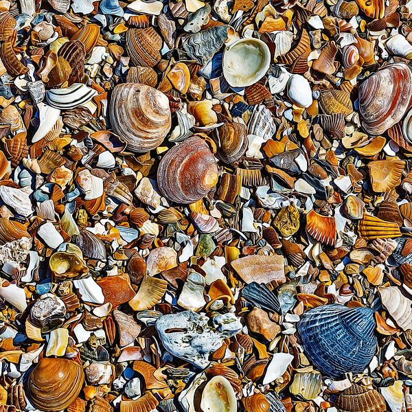 Hunderte von kleinen Kunstwerken am Strand von Art by Jeronimo