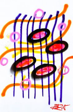 Fleurs sur fond rose