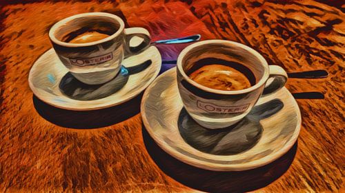 Twee espresso's in een gezellige bar