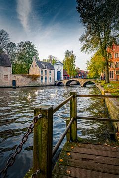 View from the jetty of the Wijngaardplein in Bruges by Ingo Boelter