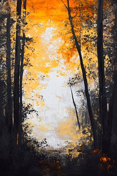 Herbstwald bei Sonnenuntergang von Poster Art Shop