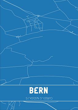 Blauwdruk | Landkaart | Bern (Gelderland) van MijnStadsPoster