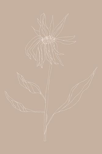 Boho botanische wilde bloemen in beige nr.4