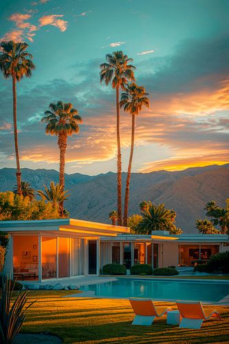 Golden sunset in Palm Springs
