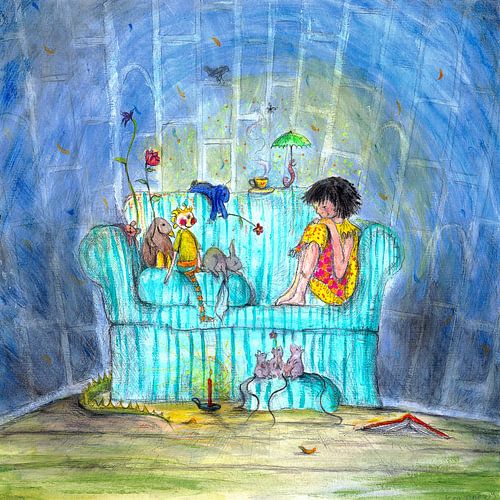 Cosy on the sofa in rainy weather by keanne van de Kreeke