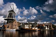 Haarlem vanaf het Spaarne met molen de Adriaan van Ties van Veelen thumbnail
