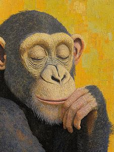 Affe Gelb | Affe in Gold Hintergrund