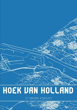 Blaupause | Karte | Hoek van Holland (Südholland) von Rezona