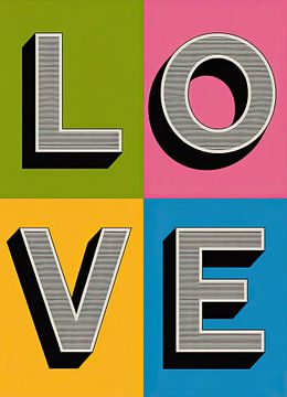 Pop Art LOVE Typografie Vierfarbig von Niklas Maximilian