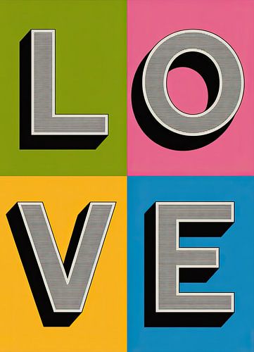 Pop Art LOVE Typography Four-colour