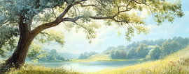 Szenische Landschaft mit Baum von Kunst Laune