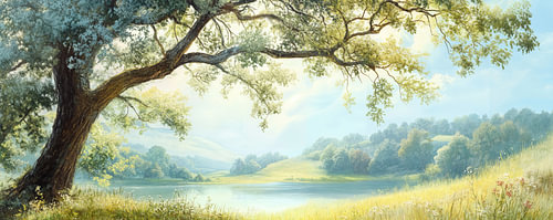Paysage panoramique avec arbre