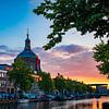 Zonsondergang Oude Singel, Leiden van Franck Doho