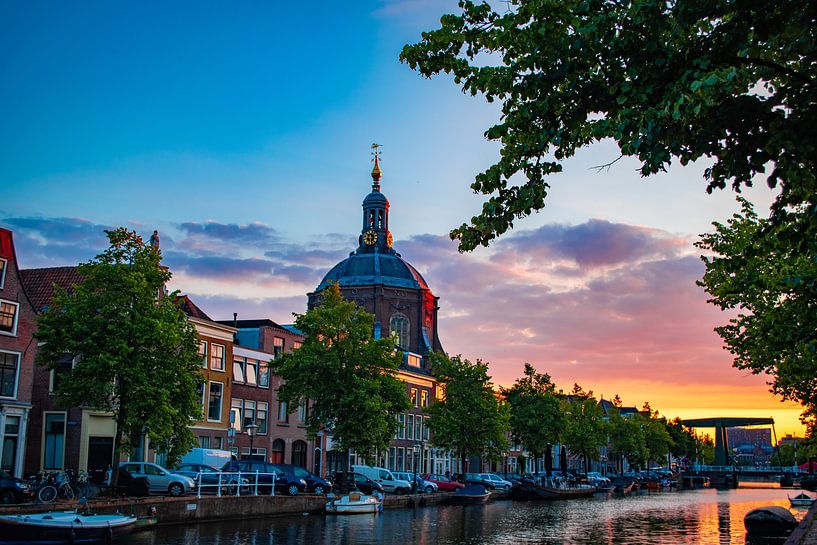 Sonnenuntergang Oude Singel, Leiden von Franck Doho