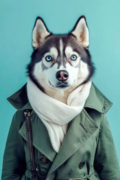 Siberische Husky van Poster Art Shop
