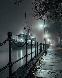 Funkelnder Weg bei Nacht