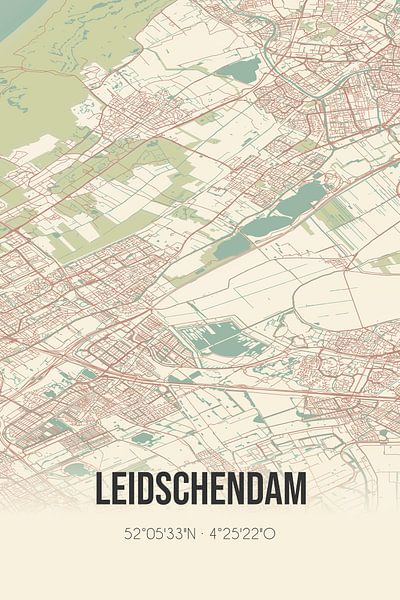 Vintage map of Leidschendam (South Holland) by Prints of Place