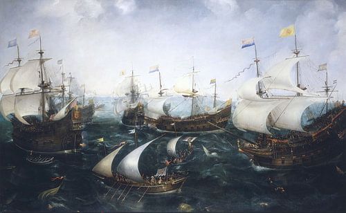 Heemskerk's Nederlaag van de Spanjaarden bij Gibraltar, 25 april 1607, Cornelis Claesz van Wieringen