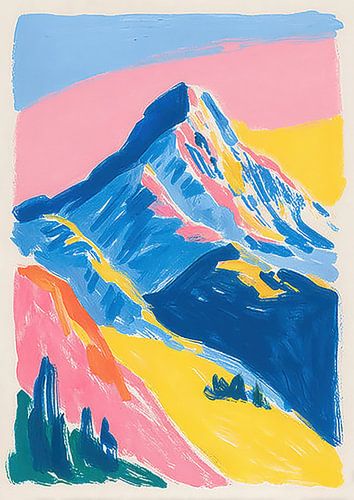Alpine peaks in fluorescent colours