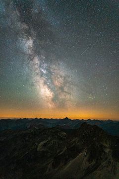 Starry sky and Milky Way over the Allgäu Alps by Leo Schindzielorz