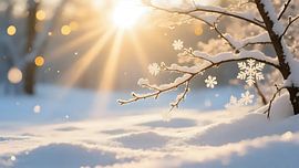 Peace and light above snow-covered branches by Jean Pierre