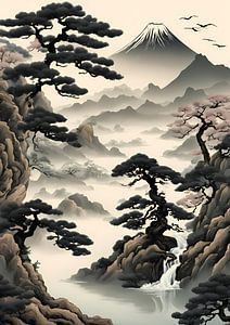 Japanische Berglandschaft