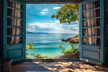 look out the window overlooking a beautiful landscape by Egon Zitter