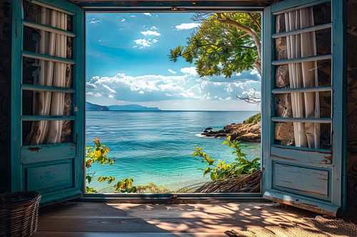 look out the window overlooking a beautiful landscape