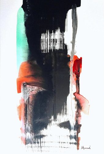 Downward paint stroke