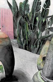 Courtyard Watercolour by Hayleigh Smith