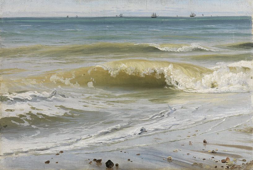 Johann Wilhelm Schirmer~Breaking Waves with Distant Ships van finemasterpiece