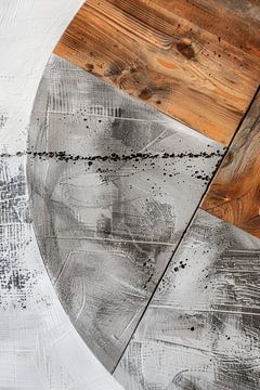Hout en beton een industrieele abstracte belevenis van Digitale Schilderijen