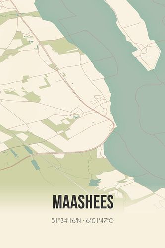 Alte Karte von Maashees (Nordbrabant)