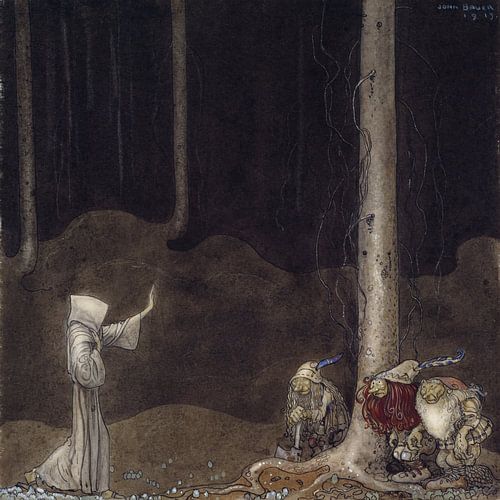 John Bauer - Brother St Martin and the three trolls (1913) by Peter Balan