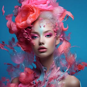 Digitales Kunstporträt: Ich liebe Neon
