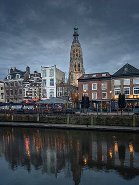 Breda harbour in the evening. by Andre Gerbens