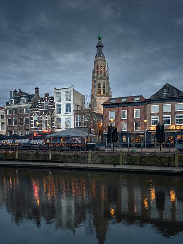 Breda harbour in the evening. by Andre Gerbens