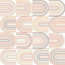 Retro industrial geometry  with  lines in pastel colors nr. 10 in orange, grey, brown, black, gold by Dina Dankers thumbnail