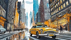 Straßenszene in New York City, Aquarell-Kunstdesign