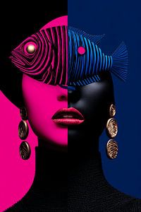 Die Fischmaske von Nacht und Neon