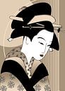 Geisha japonaise dorée par Mad Dog Art Aperçu