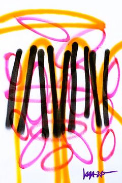 Nature morte à la fleur rose sur bleu