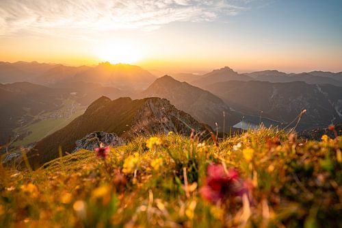 Zonsondergang over de Außerfern en de Plansee